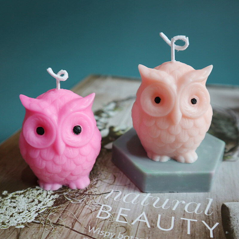 Owl Candle Silicones Mold for Candle Making DIY Handmade Molds Plaster
