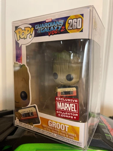 Funko POP! Groot w/Mix Tape 260 Marvel Collector Corps Exclusive GOTG Vol. 2 NIB