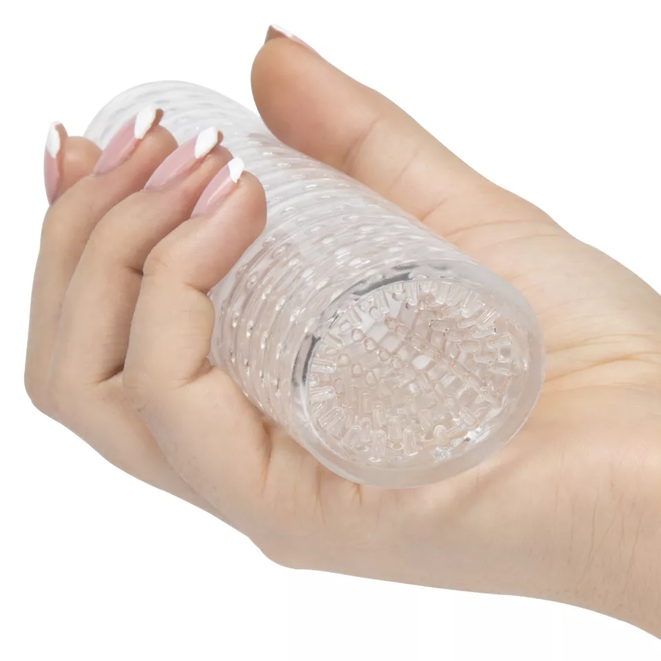 Lovehoney Male Masturbator Stroker - Clear Textured Penis Sleeve Male Sex Toy