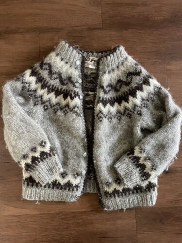 Vintage David Grains Hand Knit Icelandic Cardigan… - image 1