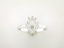 Marquise Split Shank Solitaire Ring Setting Sterling Silver