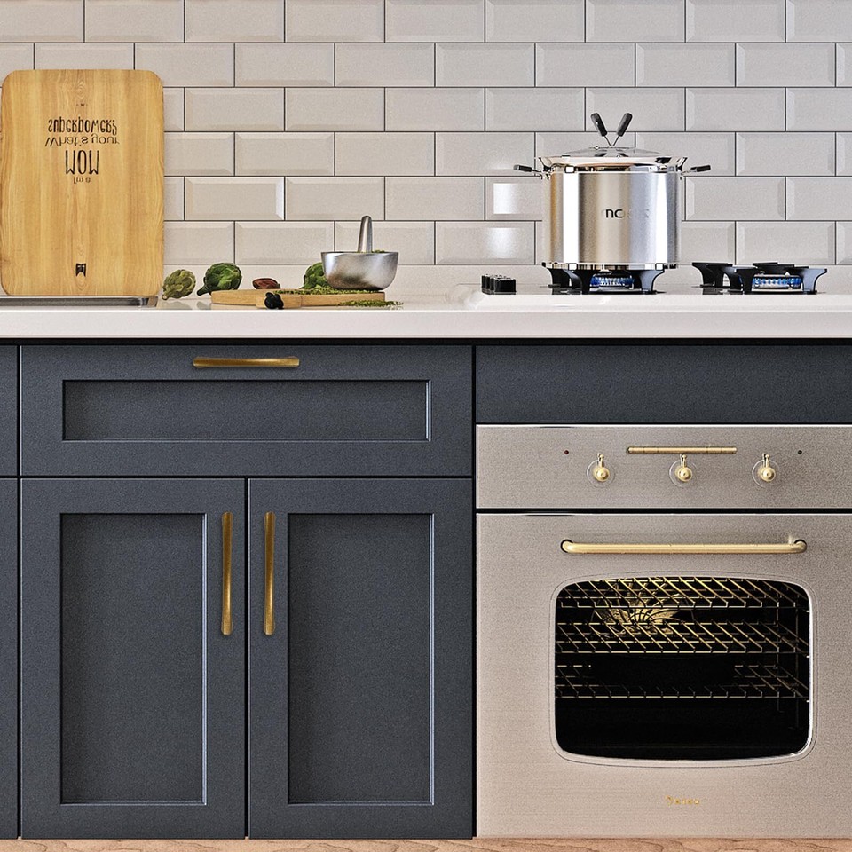 10 Pack 5Inch128mm Antique Brass Pulls Vintage Brass Kitchen