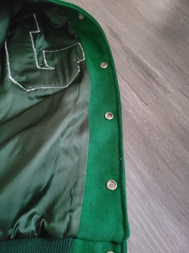 Vintage Letterman High School Varsity 60s 70s Player Wool Leather Jacket 42 - Picture 16 of 16