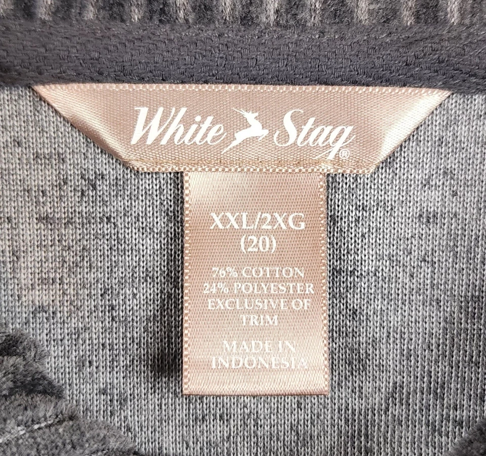 Chaqueta Ciervo Blanca Mujer XXL Grande Gris Terciopelo Suave Casualcore Cremallera Completa Manga Larga Foto 4 de 4