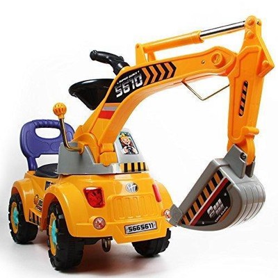 Kids Ride On Digger Excavator Truck Pretend Boys Toddler Gift Lights