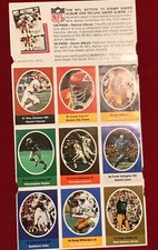  1972 Sunoco Football Stamps (9 Stamps) John Unitas Baltimore Colts