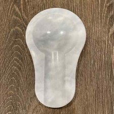Natural 100% Marble Large Spoon Rest 6.5 X 4” Anti-Skid Silicone Feet White Gray