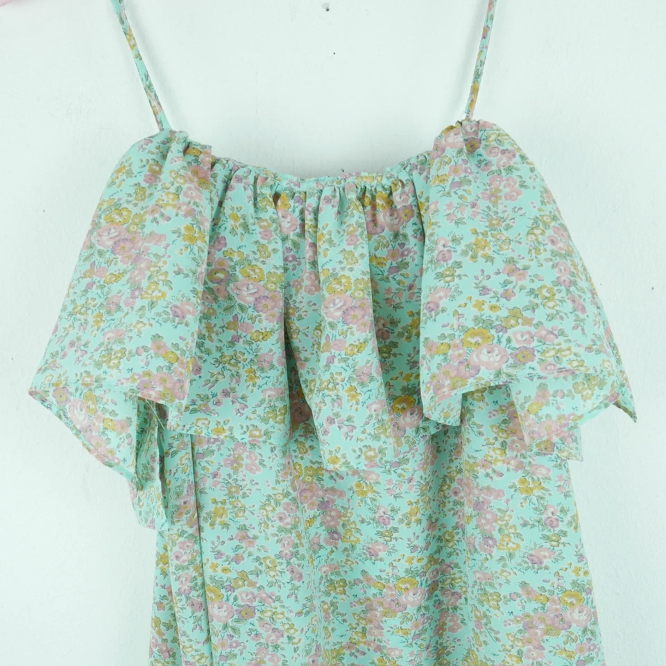 Vestido Pequeño Torn Ronny Kobo Maxi Volantes Cottagecore Ditsy Floral Pastel Femenino Foto 2 de 4