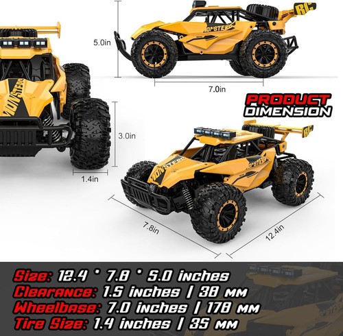Durable Remote Control Monster RC Truck for Boys - 70 Min Runtime & Gift-Ready - Picture 7 of 9