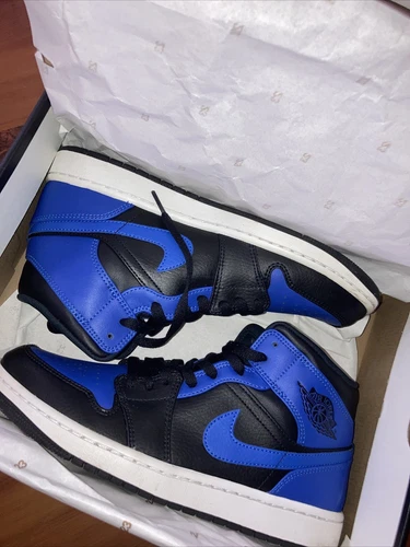 Air Jordan 1 Mid Hyper Royal 2021 Blue and Black New in Box 