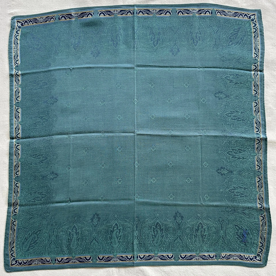 Pañuelo Para Hombres De Colección Tela Tejido Paisley Damasco Bolsillo Cuadrado 18" Lote de 10 Foto 3 de 4