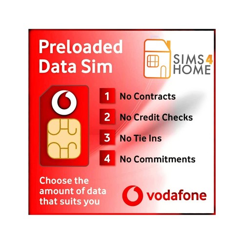 Vodafone Sim Card Preloaded with UNLIMITED 4G/5G UK Data - Picture 2 of 5