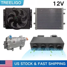 12V Under Dash Car Air Conditioner Electric AC Compressor Evaporator 12000BTU