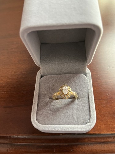 Marquise Diamond With 12 Small Diamonds On Top & 12 Side Diamonds 14KT YG - Picture 4 of 24