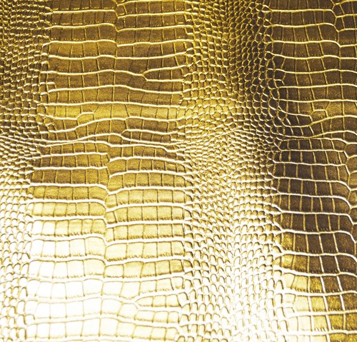 pd1022r Gold Faux Crocodile Glossy Leather Round Thick Cushion Cover Custom Size - Picture 2 of 5