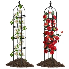 2Pack 6ft Rustproof Garden Trellis for Potted Plants Climbing Vine Rose Clematis