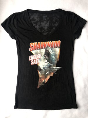 SHARKNADO Official Movie T-Shirt L Black Cotton Blend Short Sleeve Cult  Classic