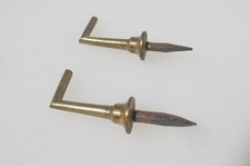 Victorian Brass Window Blind Ties Old Hooks Cord Hangers Curtain Antique 1.5"D
