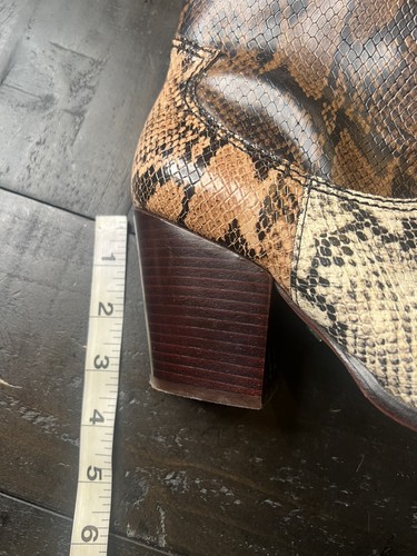 Schutz Haven Snakeskin Embossed Leather Western Ankle Boots (Size 7 - Picture 8 of 8
