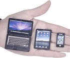 Miniature Dollhouse Laptop, Tablet, Phone Set - 1/6 1/12 Scale (3 Pcs)