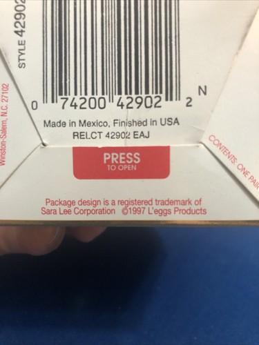 L’eggs RELIANCE Control Top Enhanced Toe Jet Black sz A Pantyhose NIB 1997 - Picture 6 of 7