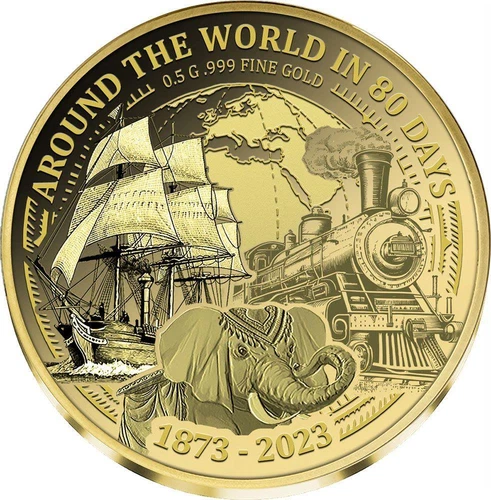 2023 Congo Around the World in 80 Days 150th Anniversary .5g 999 Gold Proof