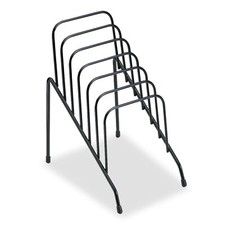 Black 6 Compartment Wire Step File Organizer Durable Steel Desk Storage Rack