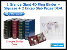 Certified Coins Album Lighthouse Giant Grande Binder Slipcase 2 Encap Slab Pages