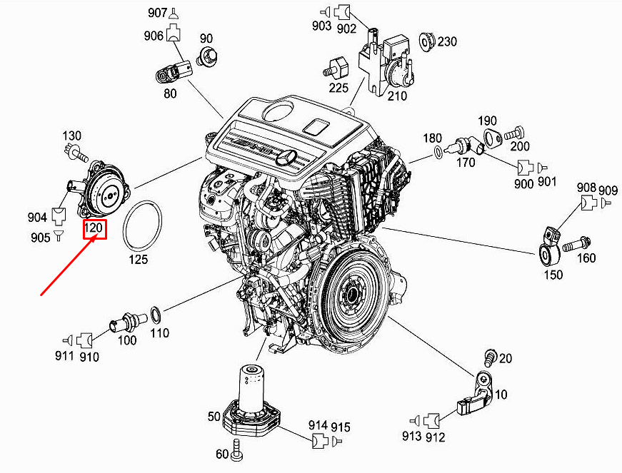 Neu Nockenwellenversteller-Magnet für Mercedes-Benz E-Coupé C238 A2761560490