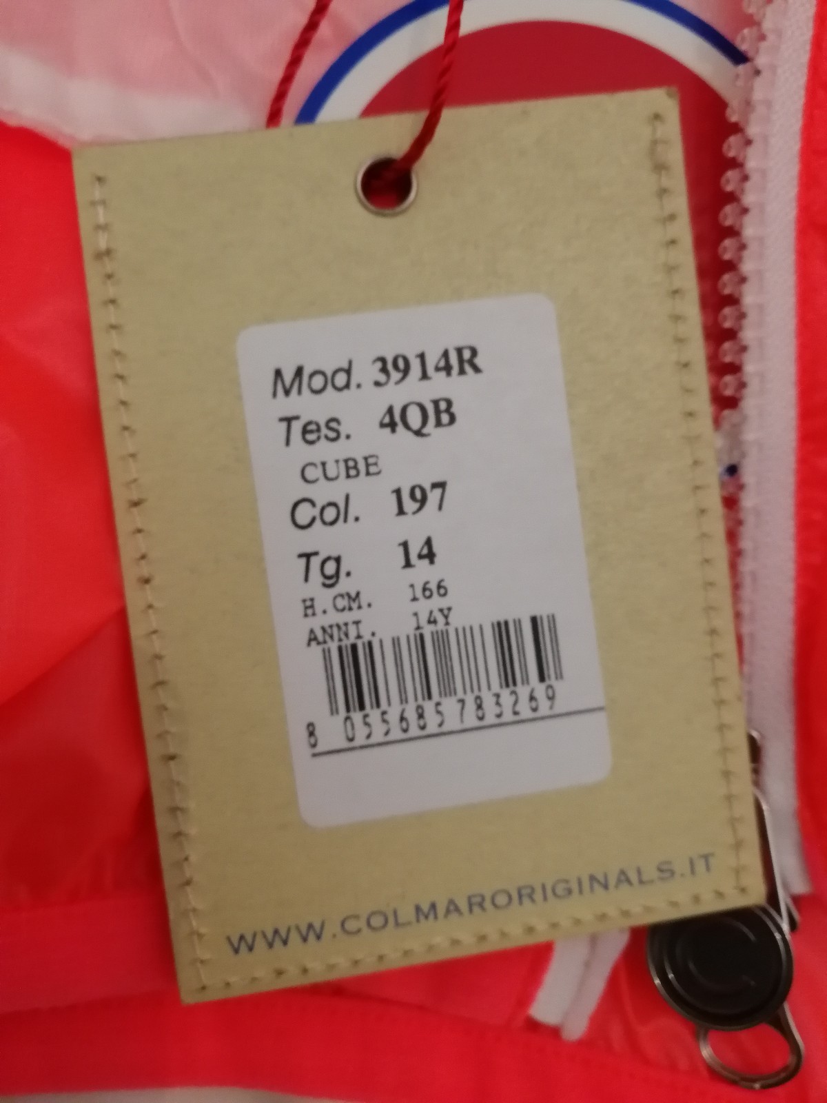 COLMAR Cube Hoodie Windbreaker Jacket Orange Size XS New image 8