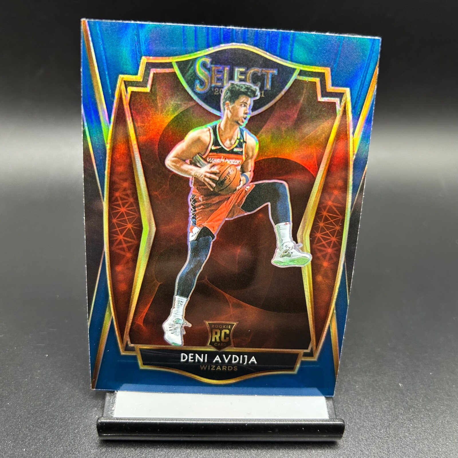 2020-21 Panini Select #180 Deni Avdija Blue Prizm RC Washington Wizards