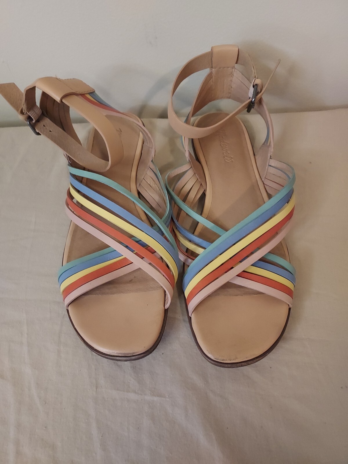 Madewell Rainbow Flat Micro Multi Strap Sandals S… - image 1