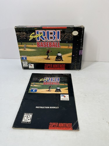 Super RBI Baseball Super Nintendo SNES Box Manual Authentic