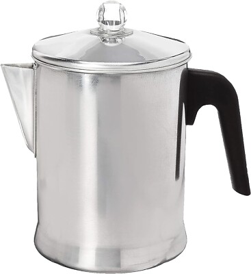 Primula Today Aluminum Stove Top Percolator Coffee Pot Maker Aluminum 9-Cup