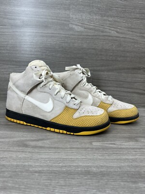Nike Dunk High Sail Varsity Maze Yellow Black 344648 111 Sz 13 - Main Image