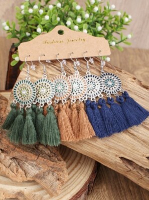 Faahion Modeschmuck Damen Mädchen Fadenzwickel süße Ohrringe 3 Paar
