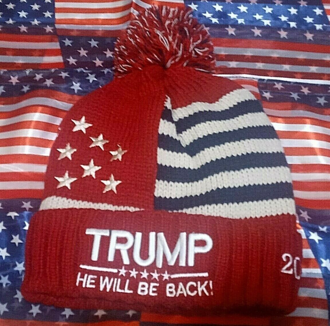 MAGA President Donald Trump 2024 He Will Be Back Winter Hat Beanie