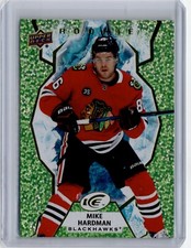 2021 UD Ice Green Parallel Rookie RC Mike Hardman  #129 Chicago Blackhawks