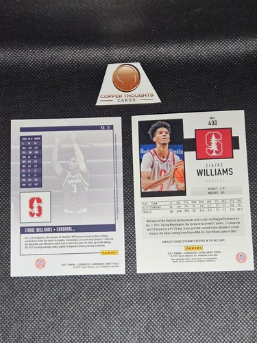 Zaire Williams Chronicles 2021 Score #400 & Luminance (RC) #91 Near Mint! - Picture 2 of 6
