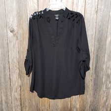 Rue 21 Top M Black Cut Out Flowy Edgy Boho Coastal Casual Whimsigoth Edgy Mod