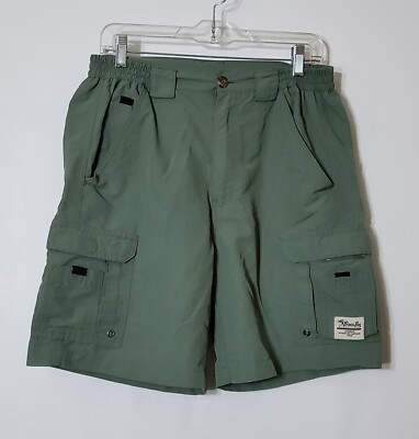 BIMINI BAY OUTFITTERS NYLON OLIVE GREEN CARGO SHORTS MENS SIZE 32 - Main Image