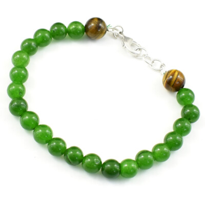 Untreated 98.00 Cts Earth Mined 7'' Garnet & Tiger Eye Beads Bracelet JK 49E149