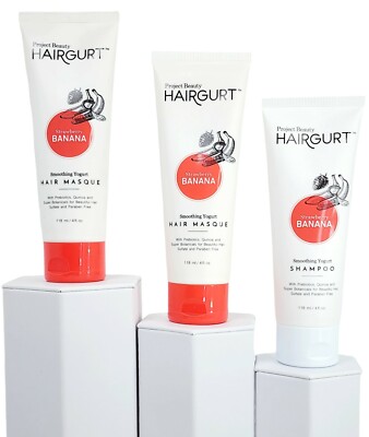 ×3Pc Project Beauty Hairgurt Smoothing Yogurt Hair Masque & Shampoo 4oz Ea. NEW!