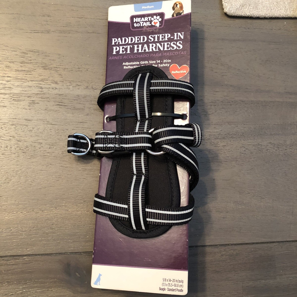 Heart to Tail Reflective Padded Step In Pet Harness Medium 14-20