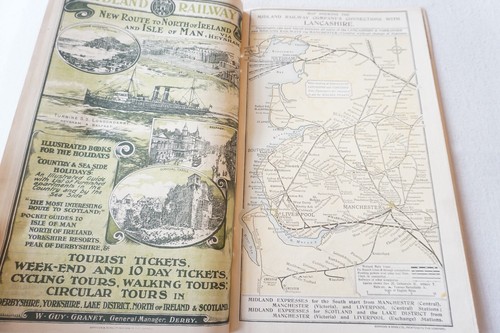 Horario de pasajeros de Midland Railway c1910 con mapas - Imagen 10 de 13