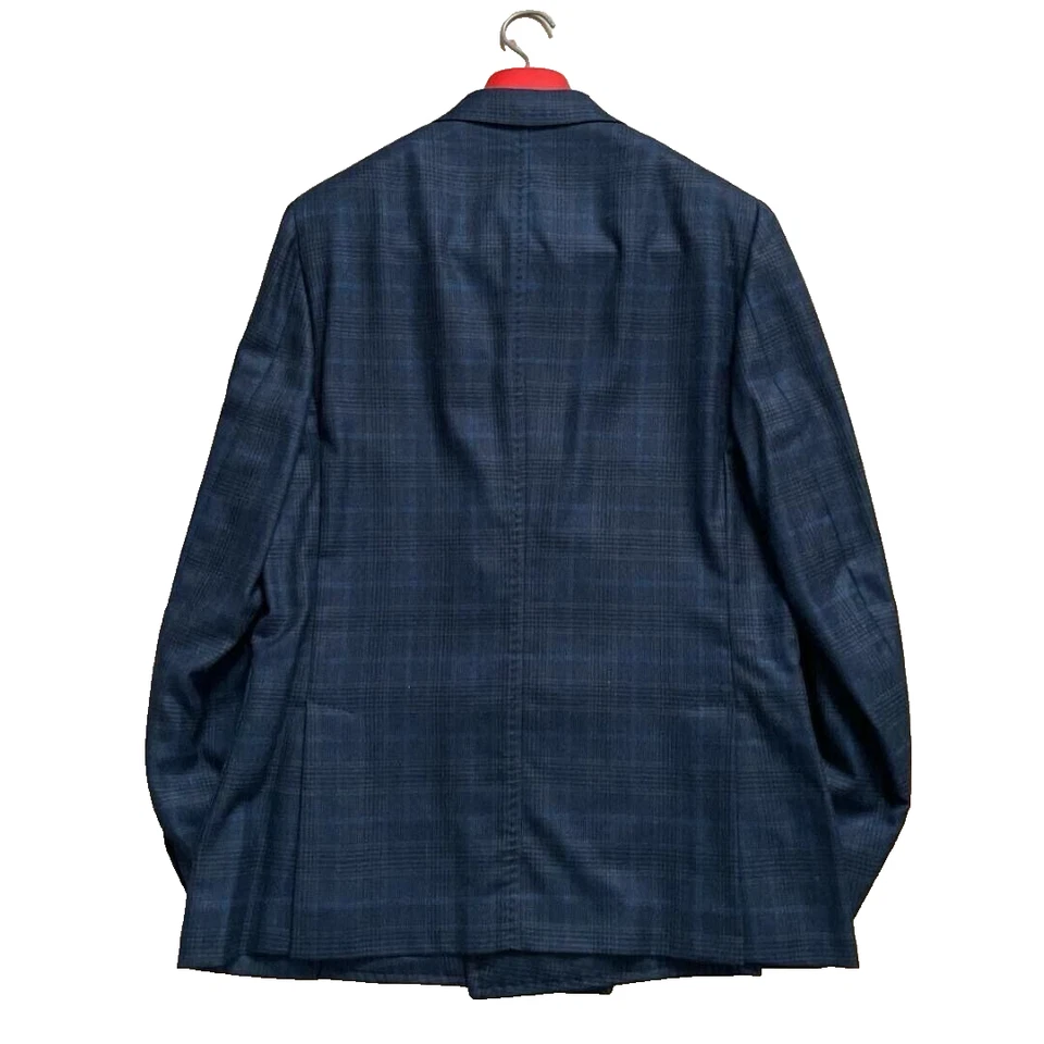 ISAIA Chaqueta Sastre Doble CORTINA Talla 50 Azul Marino Cuadros Hecho en Italia 320 Foto 4 de 4