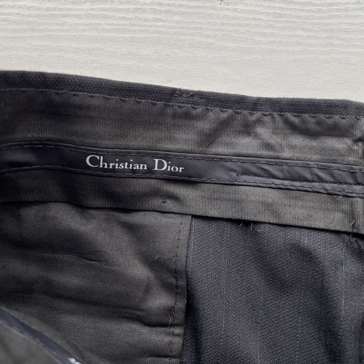 Christian Dior Pleated Straight Fit Pants Mens 38x32 Black