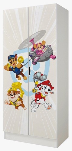 Weiß zweitüriger Kleiderschrank - funktionaler Möbel für Kinder - Aufdruck - Bild 69 von 92