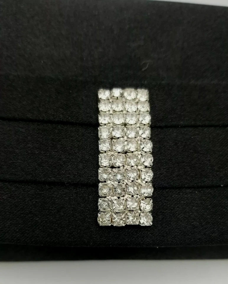 复古钱包 Bijoux Evening 手包丝绸斜挎包链水钻艺术装饰 — 第 4/4 张图片