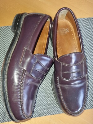 Sebago Rahmgenäht Handgefertigte Herrenschuh Halbschuhe Gr.8,5 Dunkelrot
